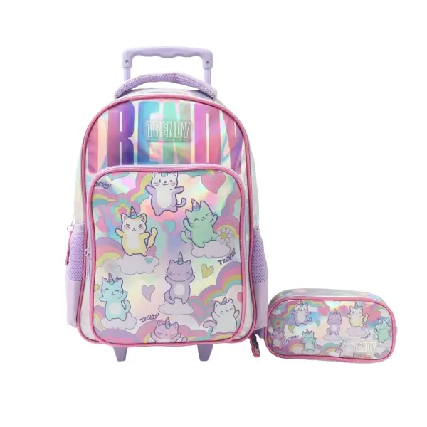 Mochila Carro con Cartuchera Trendy 28770 15" - Imagen 2