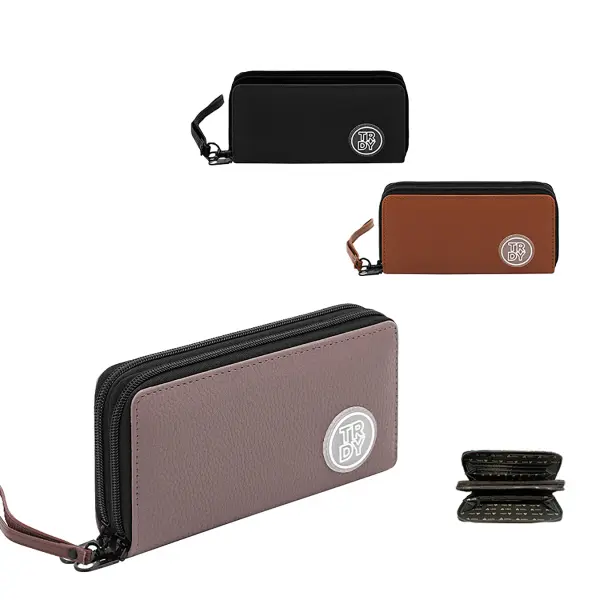 Billetera Trendy cuero PU negro