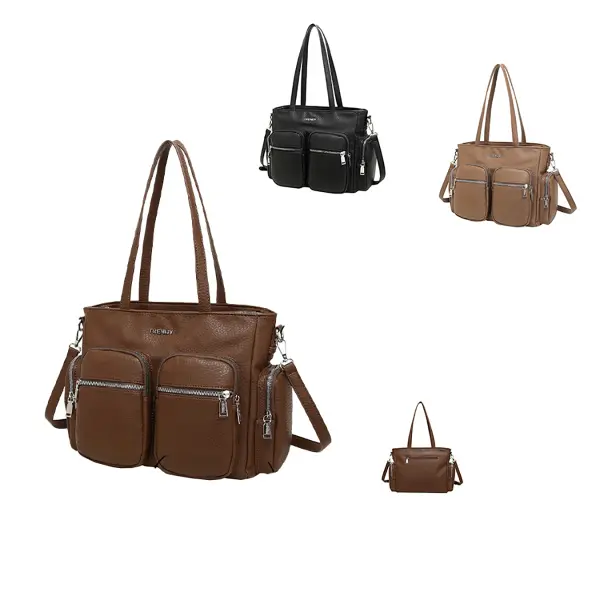 Cartera Trendy cuero PU beige