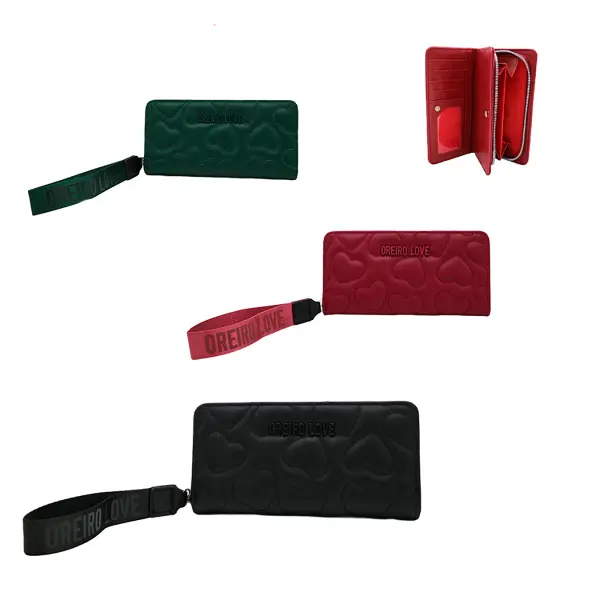 Billetera Oreiro Love cuero PU negro