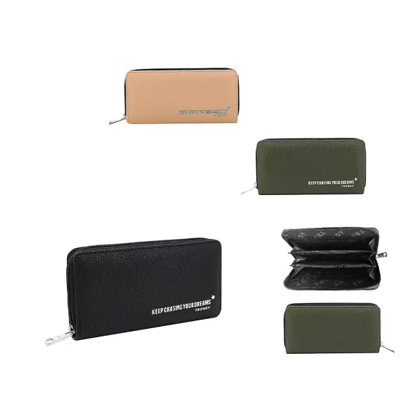 Billetera Trendy cuero PU negro