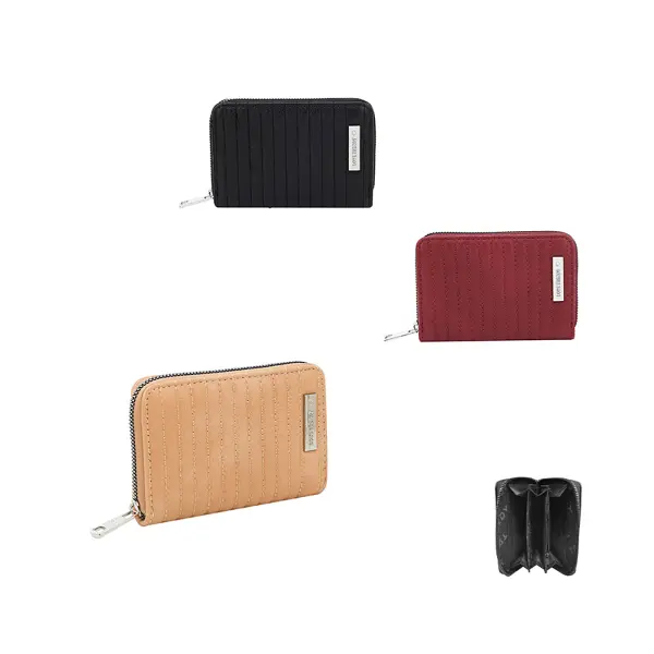 Billetera Trendy cuero PU negro