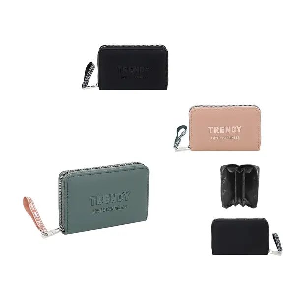 Billetera Trendy cuero PU negro