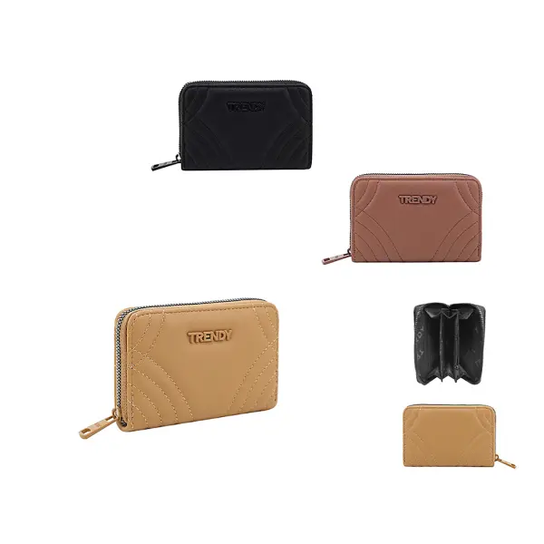 Billetera Trendy cuero PU negro