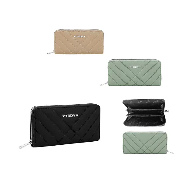 Billetera Trendy cuero PU negro