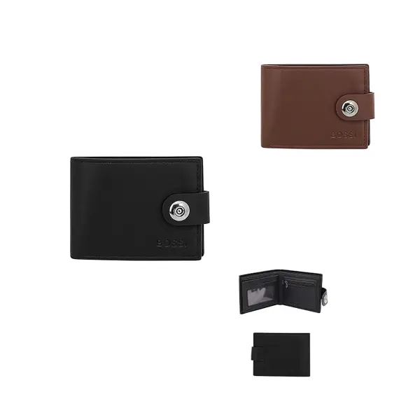 Billetera Bossi cuero PU negro y suela